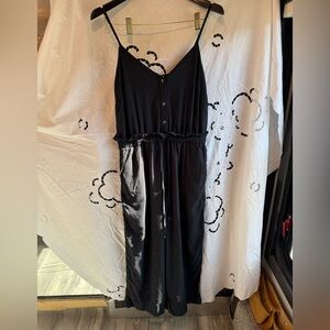 Splendid viscose Charcoal black Button-Front tank Top jumper with pockets large